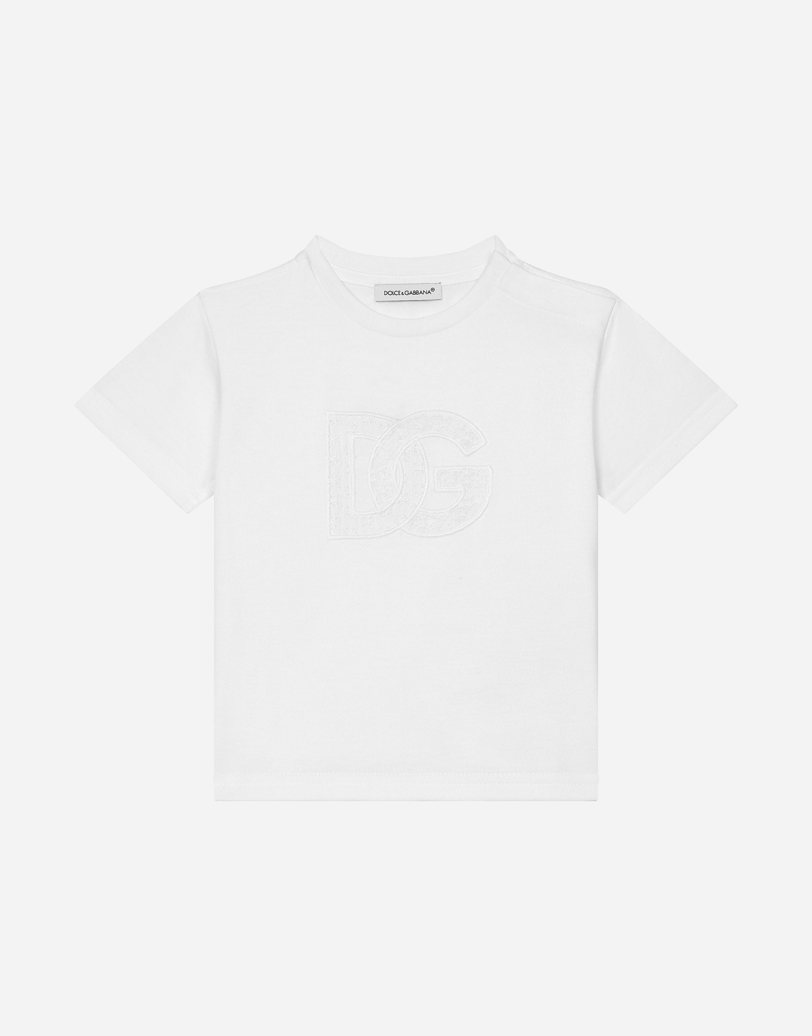 

Футболка из джерси с ажурным логотипом DG Dolce&Gabbana, белый