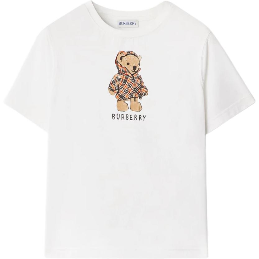 

Детская футболка с круглым вырезом, средней толщины Burberry, белый