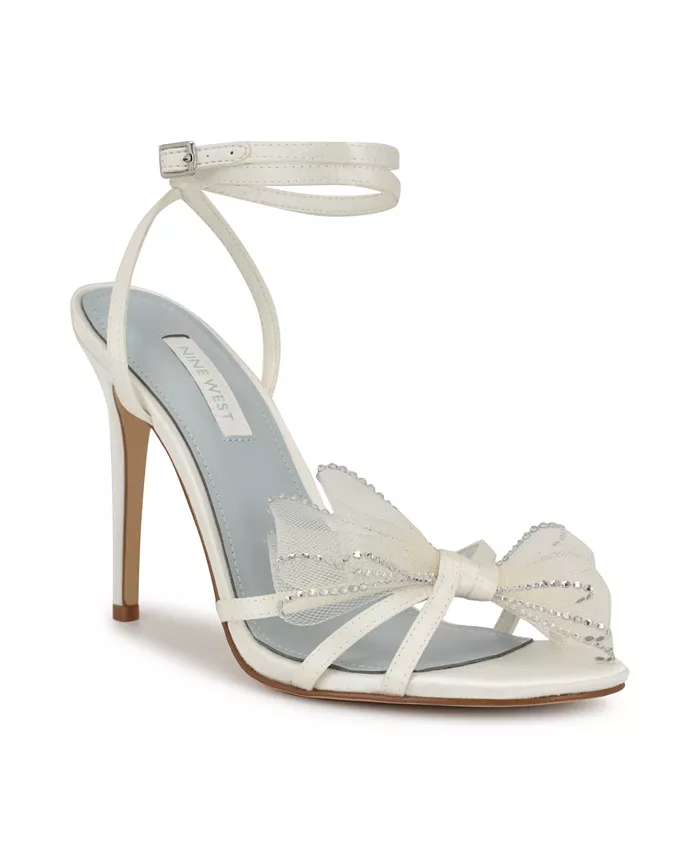 Женские свадебные босоножки на шпильке Minky с меховой отделкой Nine West, белый