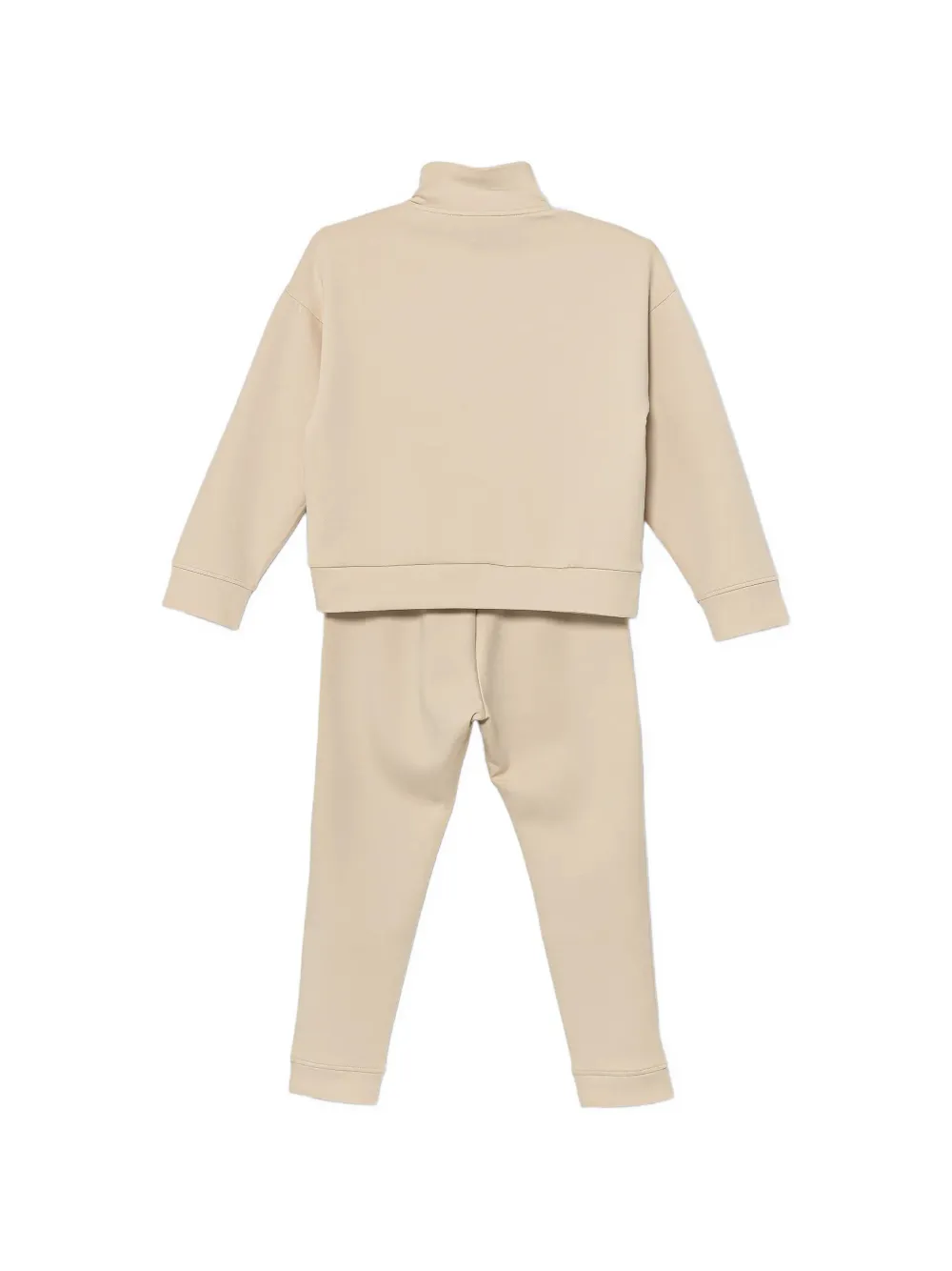 Спортивный костюм с нашивкой-логотипом и молнией Emporio Armani Kids, бежевый — фото 2