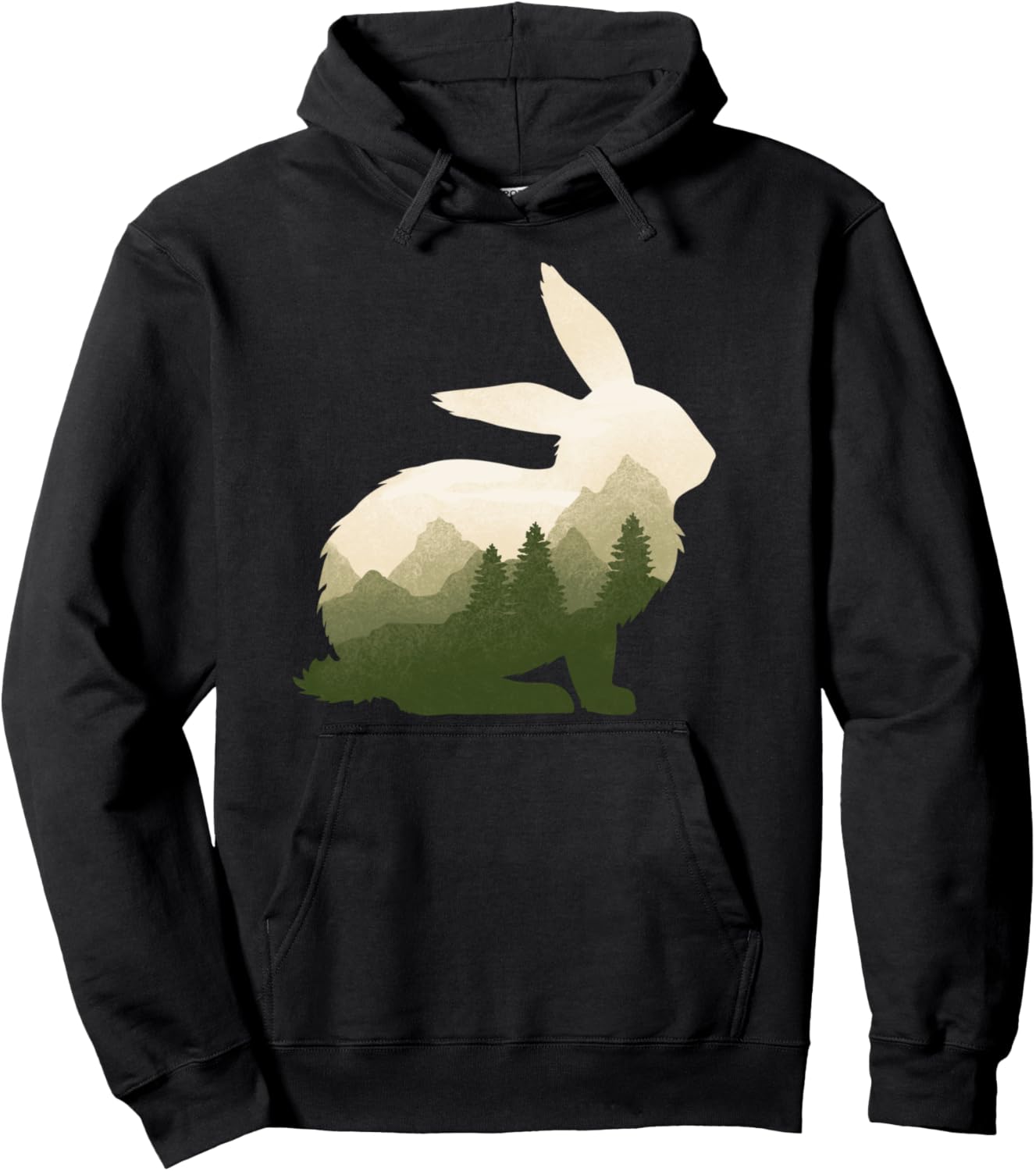 

Худи с изображением кролика, зайчика, животного, дикой природы, художественный графический принт Dramabite, черный