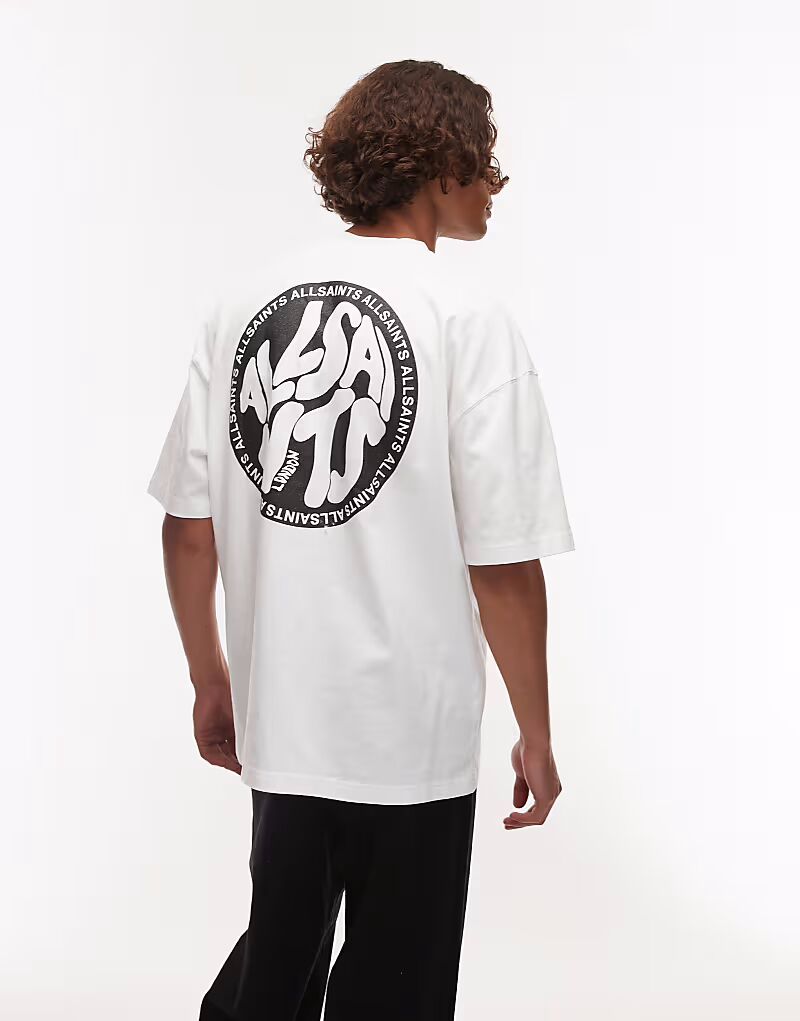 

Футболка Allsaints Distortion пепельно-белого цвета