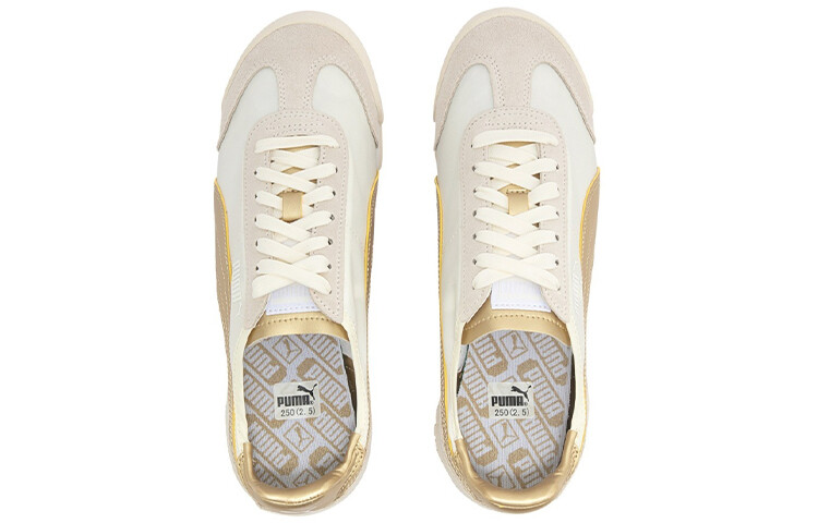 Кроссовки Puma Roma OG Nylon 'Metallic - Whisper White Team Gold' — фото 4
