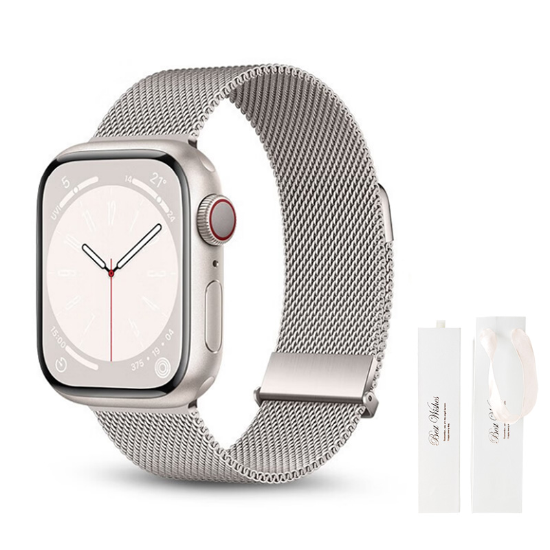 

Wepro Часы Strap Apple Compatibility Metal, Double Magnetic Buckles[Starlight+White Moonlight Box]