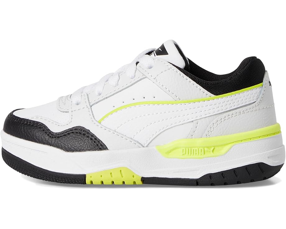 Детские кроссовки Puma Rebound Retro PUMA Kids, Black/White/Lime Smash — фото 4