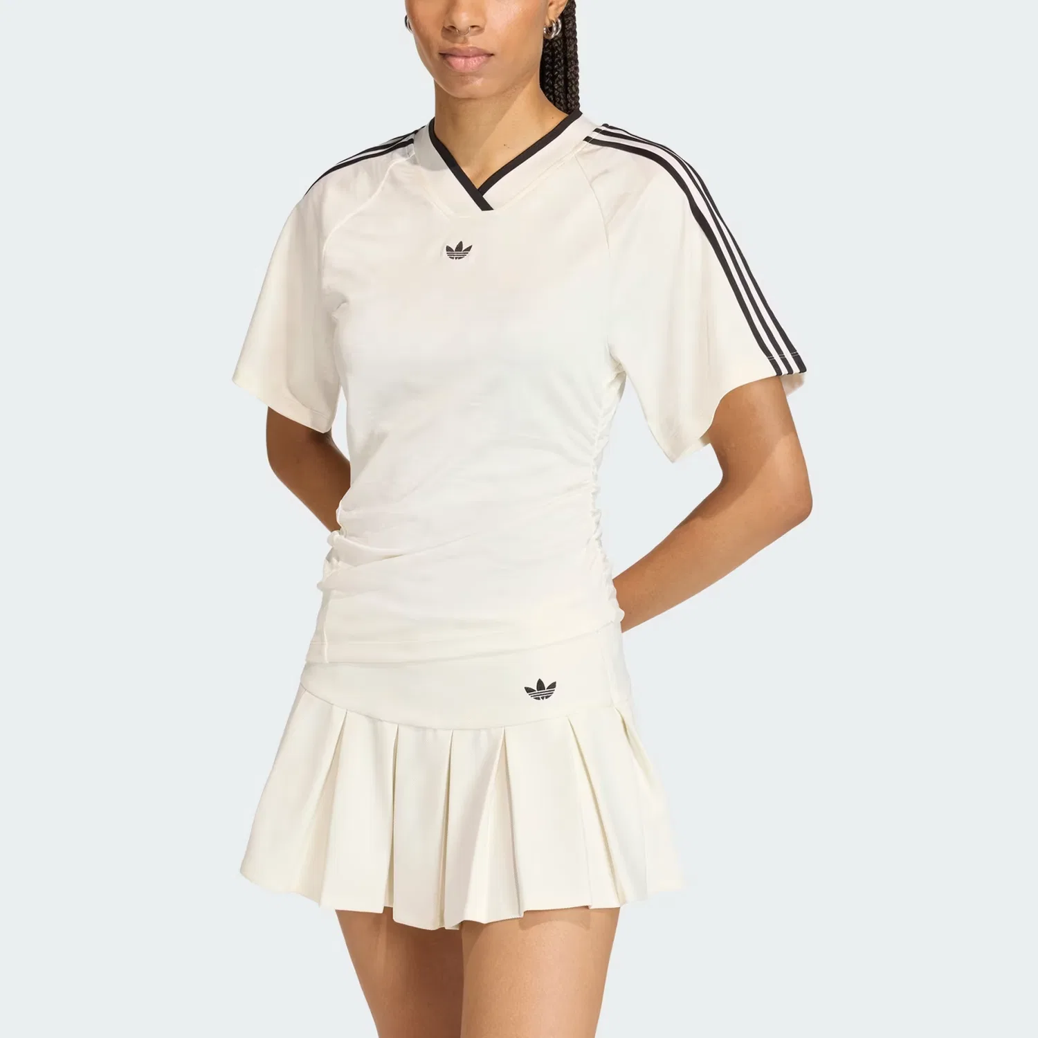 Футболка с воланами с коротким рукавом Football Adidas Originals, Ecru — фото 3