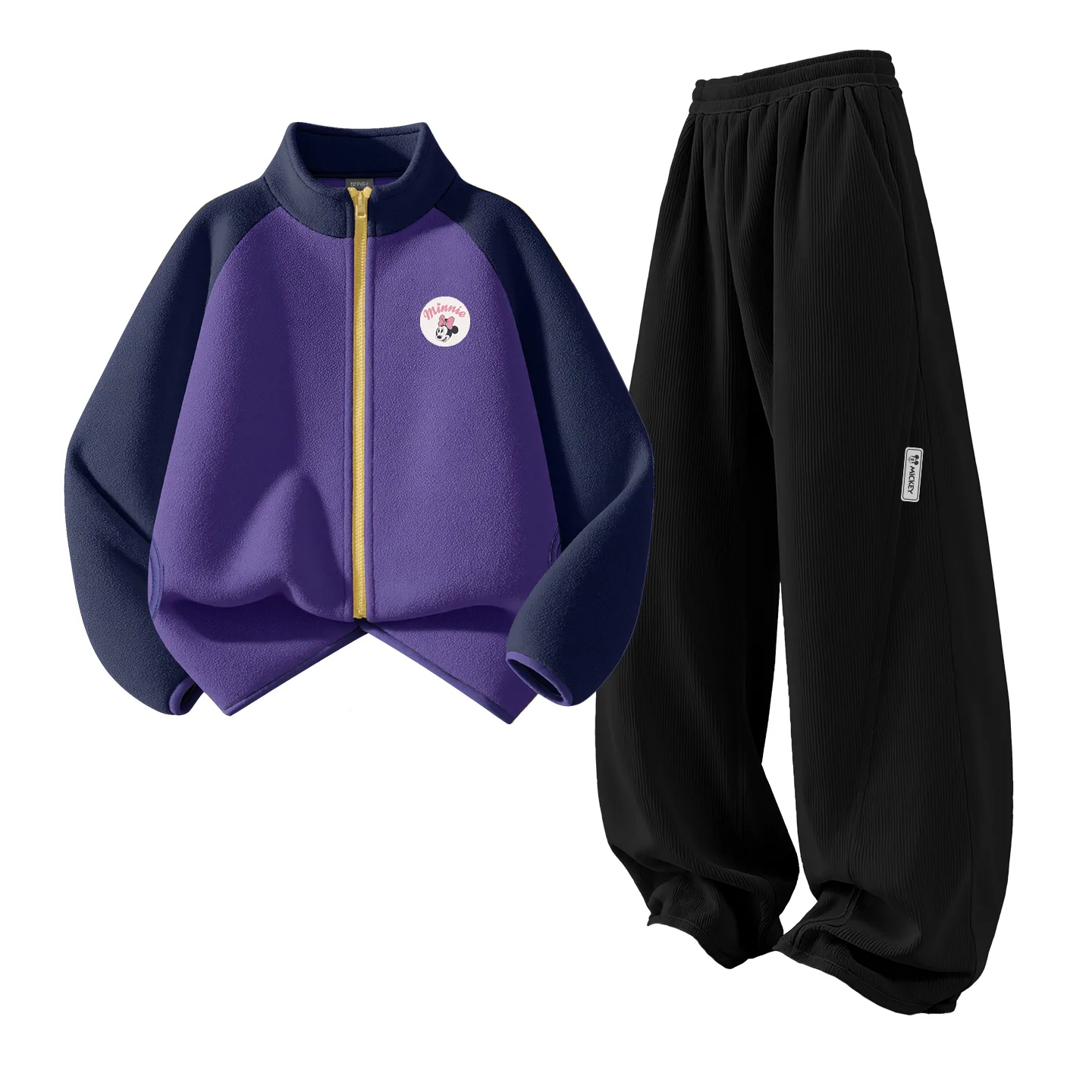 Детская спортивная одежда с воротником стойкой Disney, Dini Middle Round Hook-and-Loop K Purple Blue+Di H Square Hook-and-Loop K Rose Red — фото 3