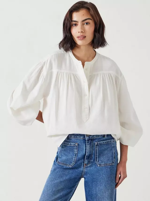 

Топ HUSH Samantha Half Placket, цвет natural/marl