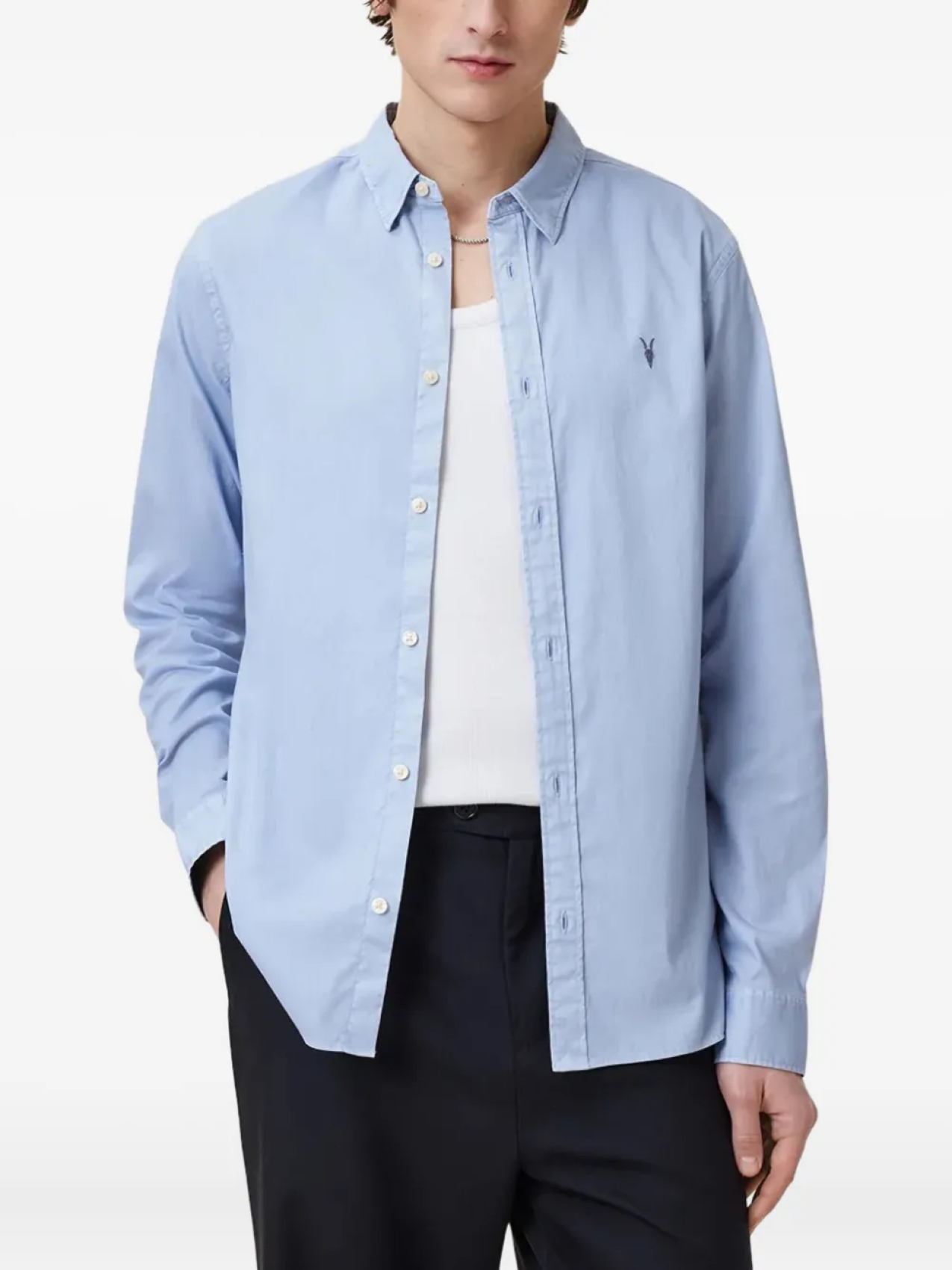 

Футболка с вышитым логотипом AllSaints Hawthorne, синий