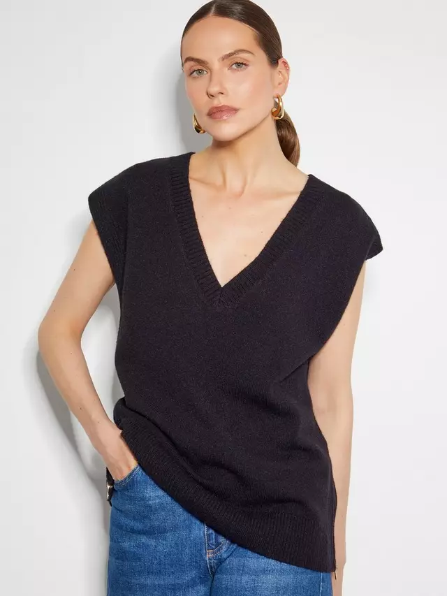 

Топ Monsoon Zuri Zip Detail Knit, черный