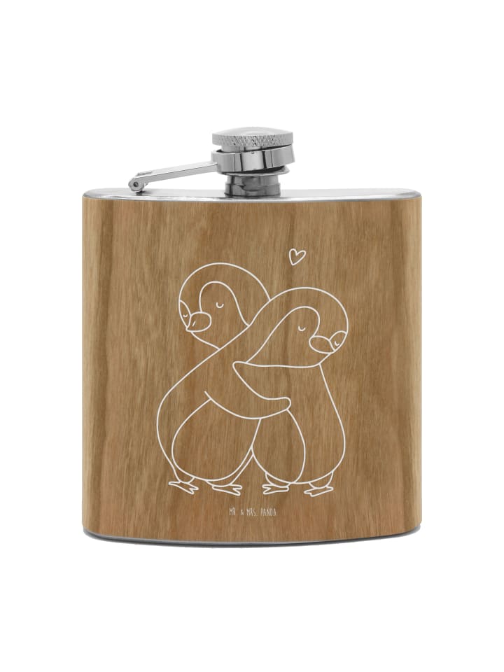

Mr. & Mrs. Panda Фляжка, пингвины, обнимающиеся без слов, коричневый цвет