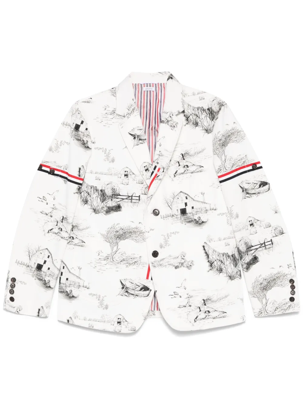 

Пиджак с принтом THOM BROWNE, белый