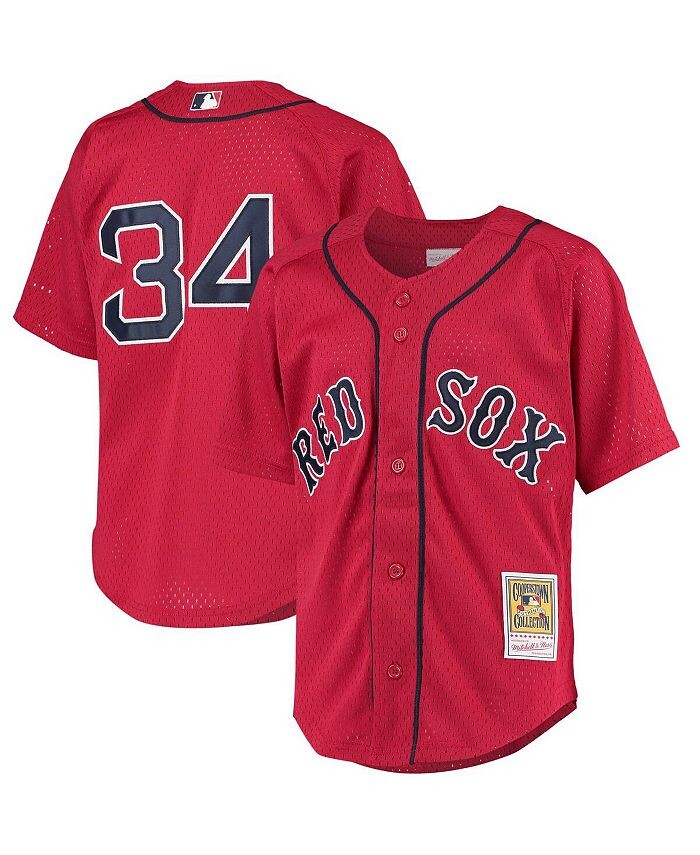 Джерси Дэвида Ортиса Big Boys Red Boston Red Sox Cooperstown Collection для тренировки ватина Mitchell & Ness, красный — фото 3