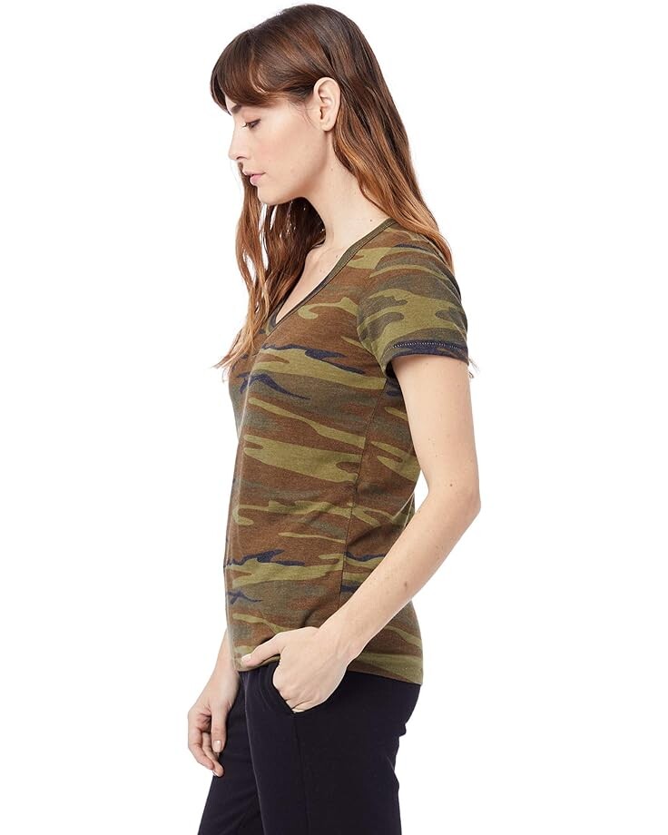 

Футболка Alternative Ideal Printed Eco Jersey V-Neck T-Shirt, цвет Camouflage
