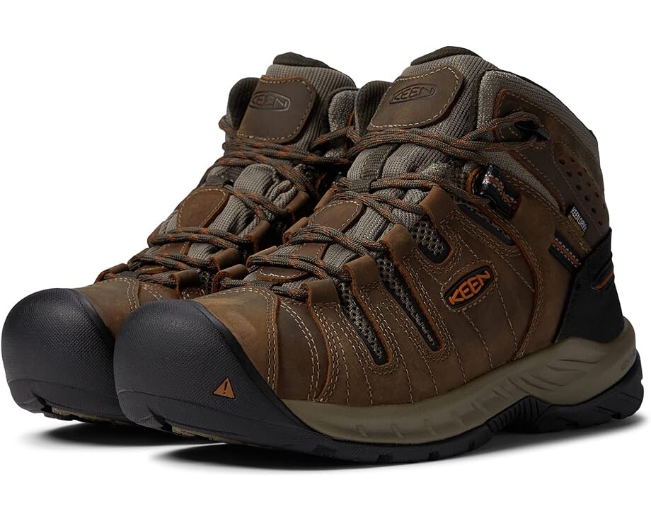 

Ботинки KEEN Utility Flint II Mid Waterproof Soft Toe, цвет Black Olive/Brindle