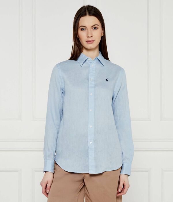 

Льняная рубашка Classic fit Polo Ralph Lauren, синий