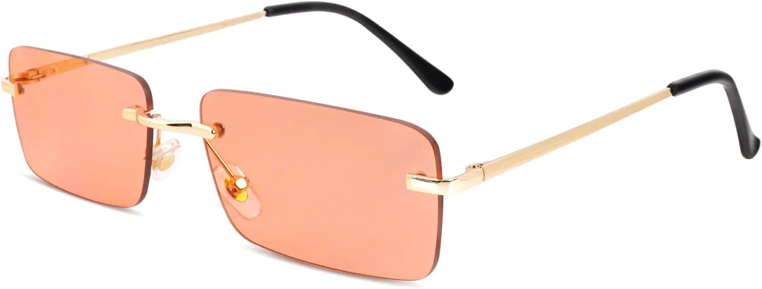 

Солнцезащитные очки без оправы, прямоугольной формы, модные очки, яркие цвета, в морском стиле, для женщин и мужчин, для вечеринок, Хэллоуина, косплея Klfoho, Orange