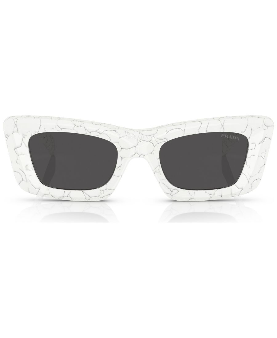 Женские солнцезащитные очки Symbole Кошачий глаз, PR 13ZS PRADA, Matte White Marble — фото 2