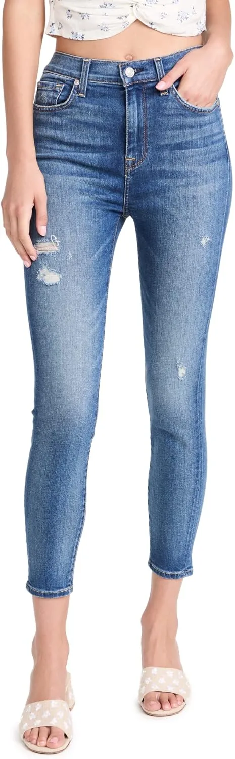 

7 For All Mankind Женские джинсы скинни с высокой талией