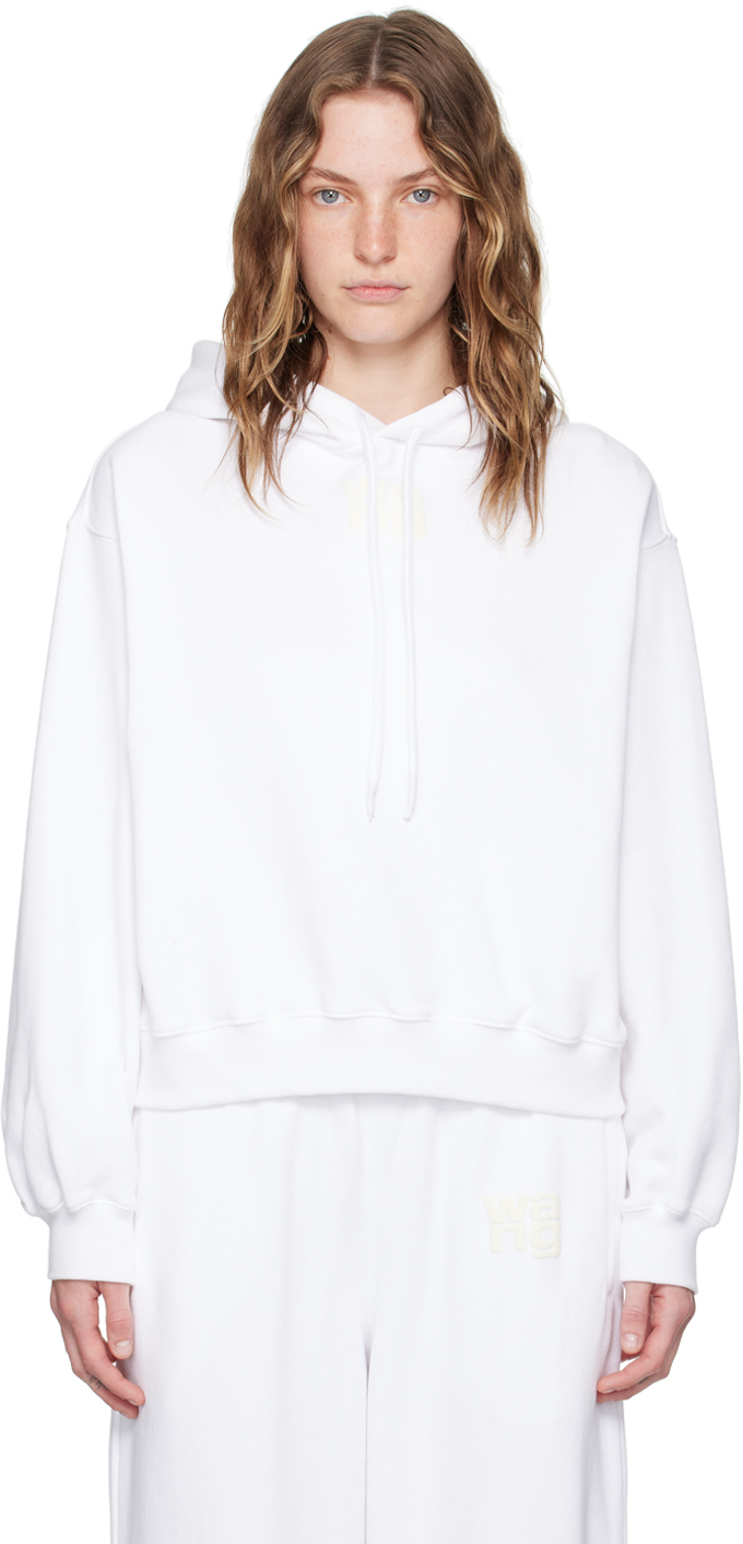 

Толстовка с капюшоном Bonded Puff Logo alexanderwang.t, белый