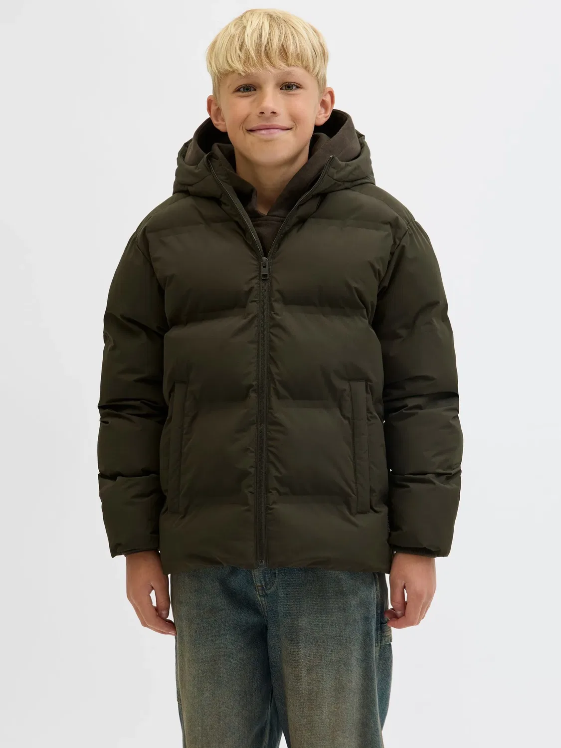 Стеганая куртка с капюшоном JACK & JONES Junior, розовый — фото 2