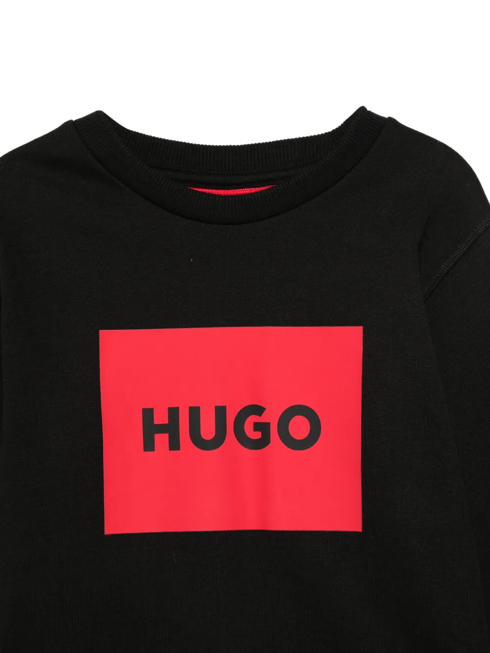 Свитшот с принтом логотипа Hugo Kids, черный — фото 3