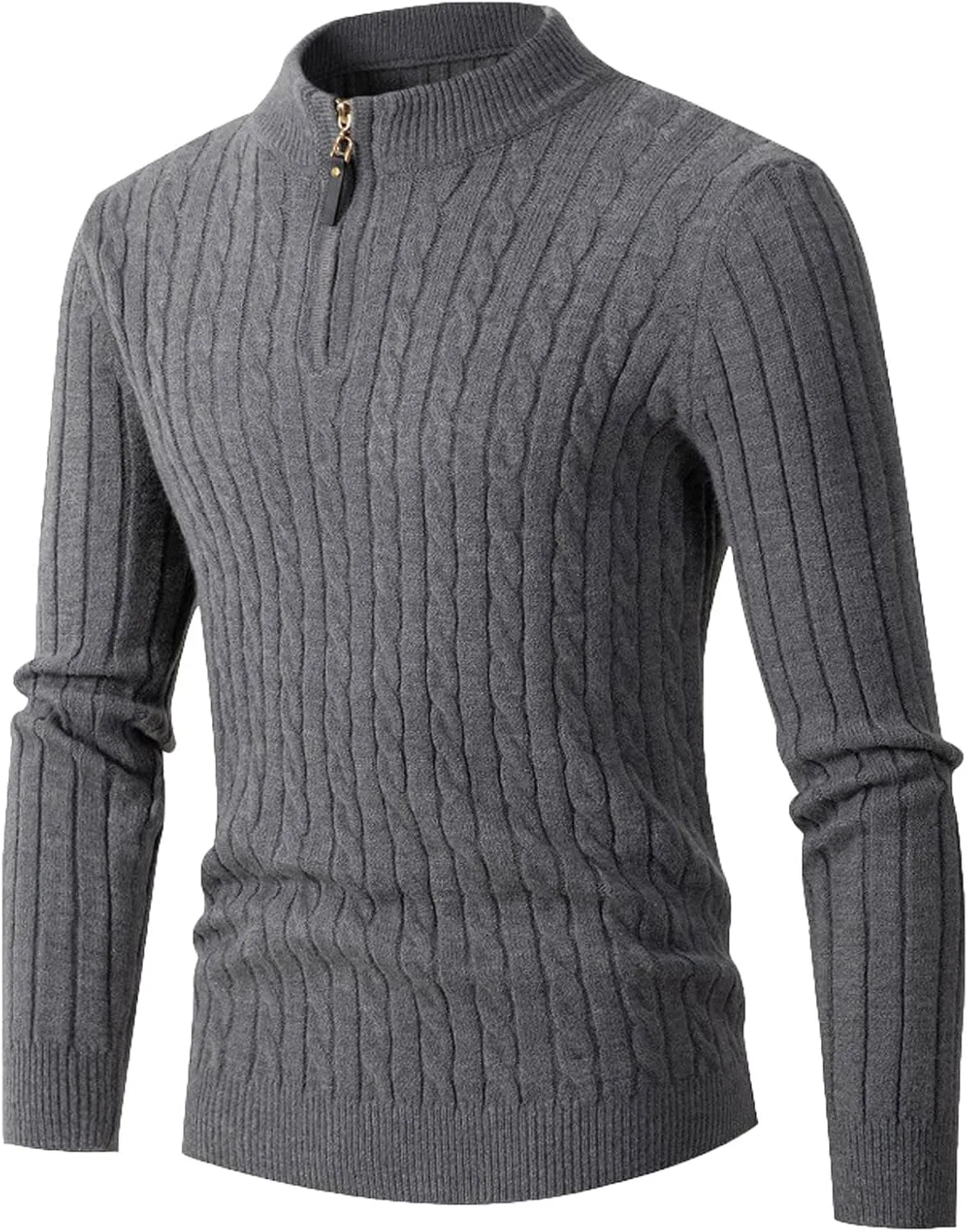 Мужской полуводолазка с длинным рукавом, легкий вязаный пуловер Slim Fit