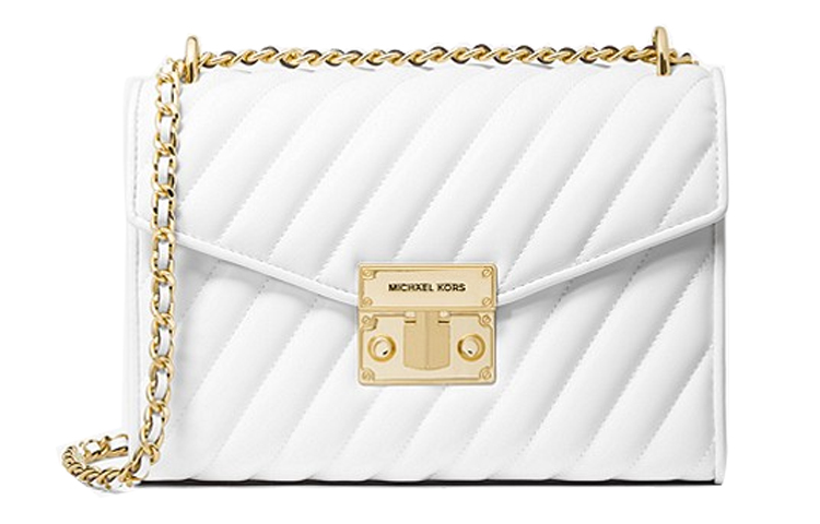 

Сумка через плечо MICHAEL KORS из розовой кожи коровьей выделки и полиэстера, средний размер, чисто белый