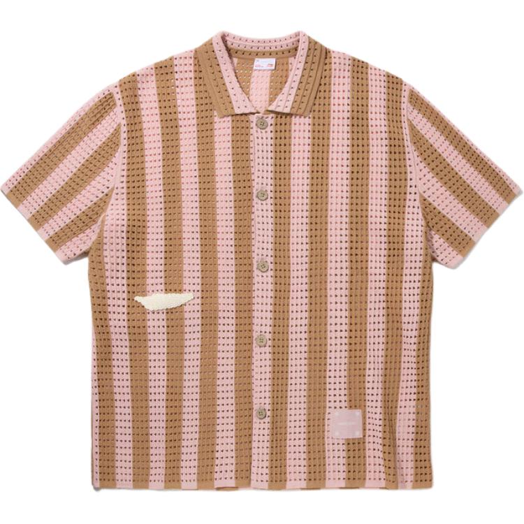 

Li-Ning Li Ning Knitwear Unisex Кардиган с лацканом умеренной длины цвета миндаль/персиковый розовый