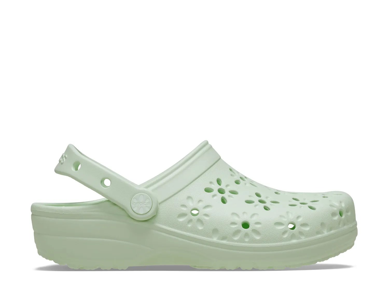 Сабо Crocs Floral Cut Out Clog - Women's, светло-зеленый — фото 4