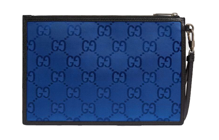 Сумка-клатч унисекс из переработанного нейлона с кожаными деталями Gucci — фото 3