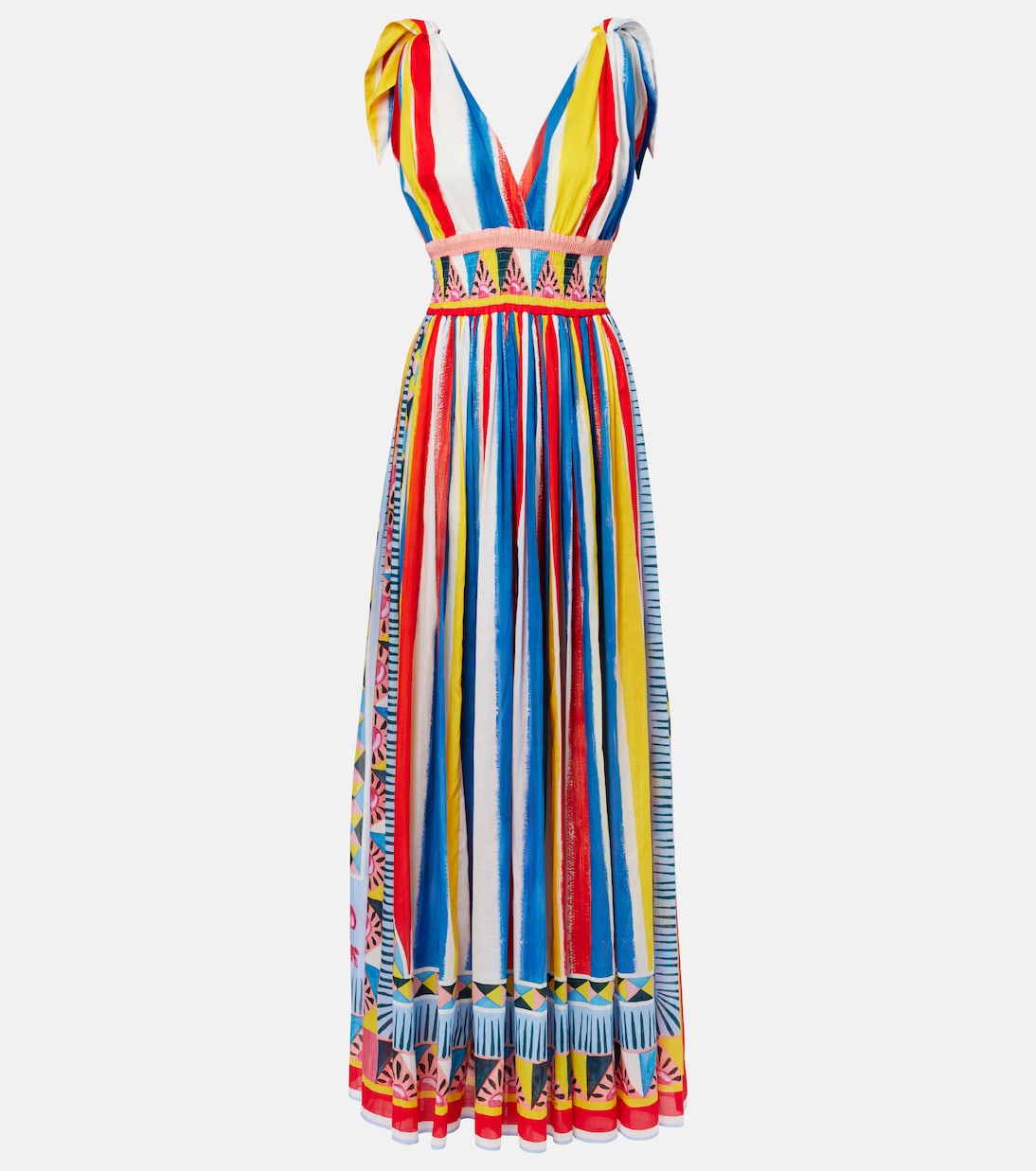 

Длинное платье из хлопка в полоску Dolce&Gabbana, разноцветный