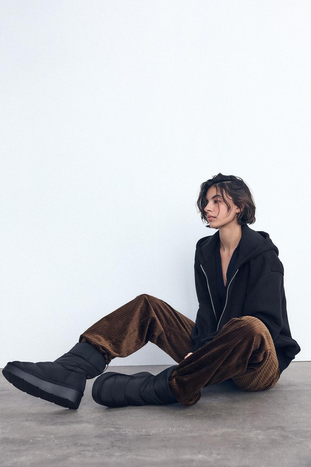 

Ботинки на платформе с мягкой подкладкой ZARA, черный