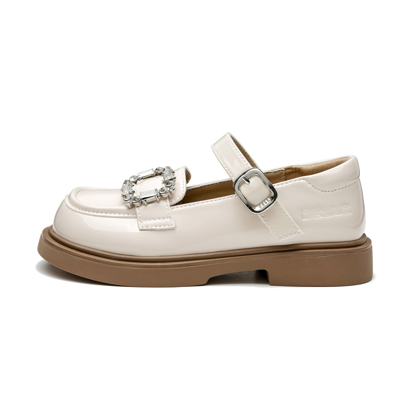 

Детские кожаные туфли с противоскользящей подошвой и устойчивостью к истиранию BELLE BABY, Ecru
