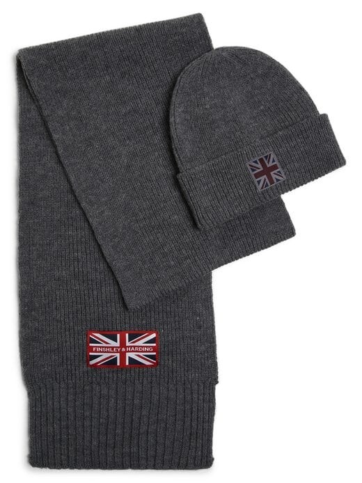 

Шарф и шапка Finshley & Harding London, серый