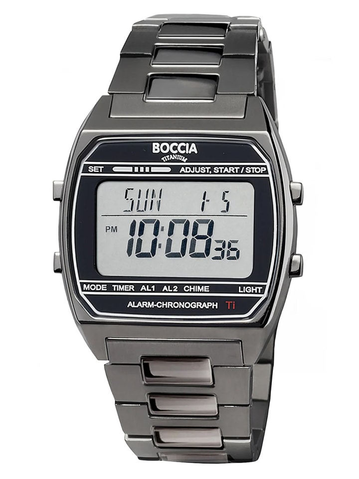 

Boccia Цифровые часы унисекс, титан, черный цвет