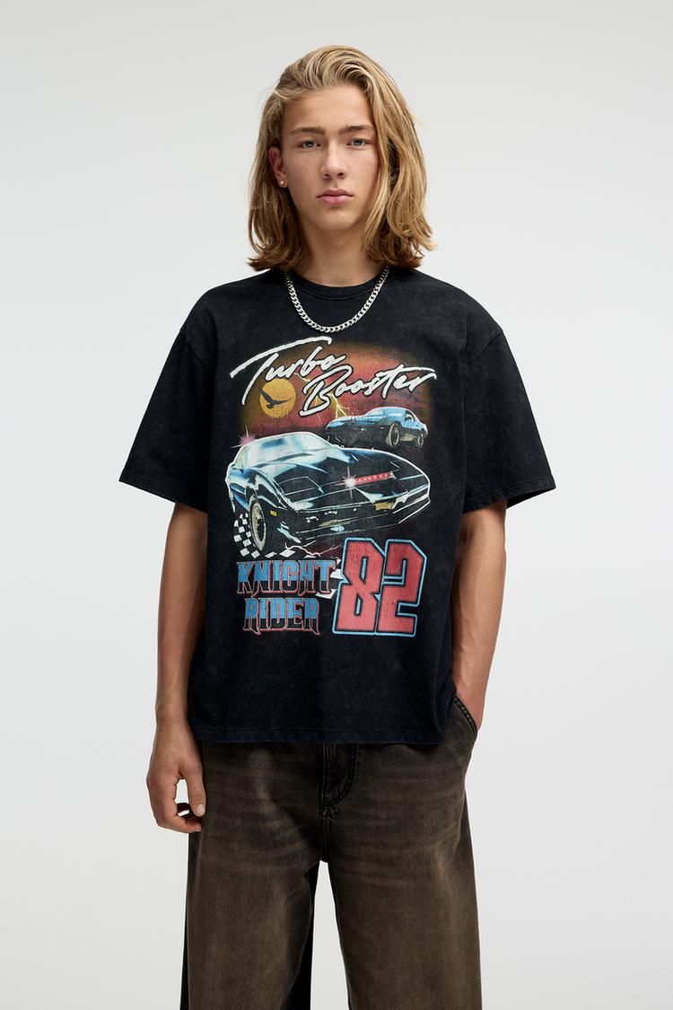 

Футболка Рыцарь дорог 82 Pull And Bear, черный