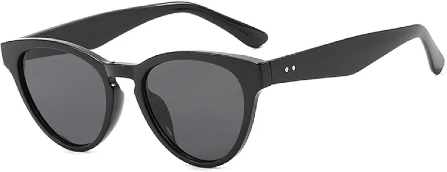 

Маленькие солнцезащитные очки «кошачий глаз» для женщин, модные винтажные очки из композитного материала, стильные солнцезащитные очки класса люкс generic, Black-black