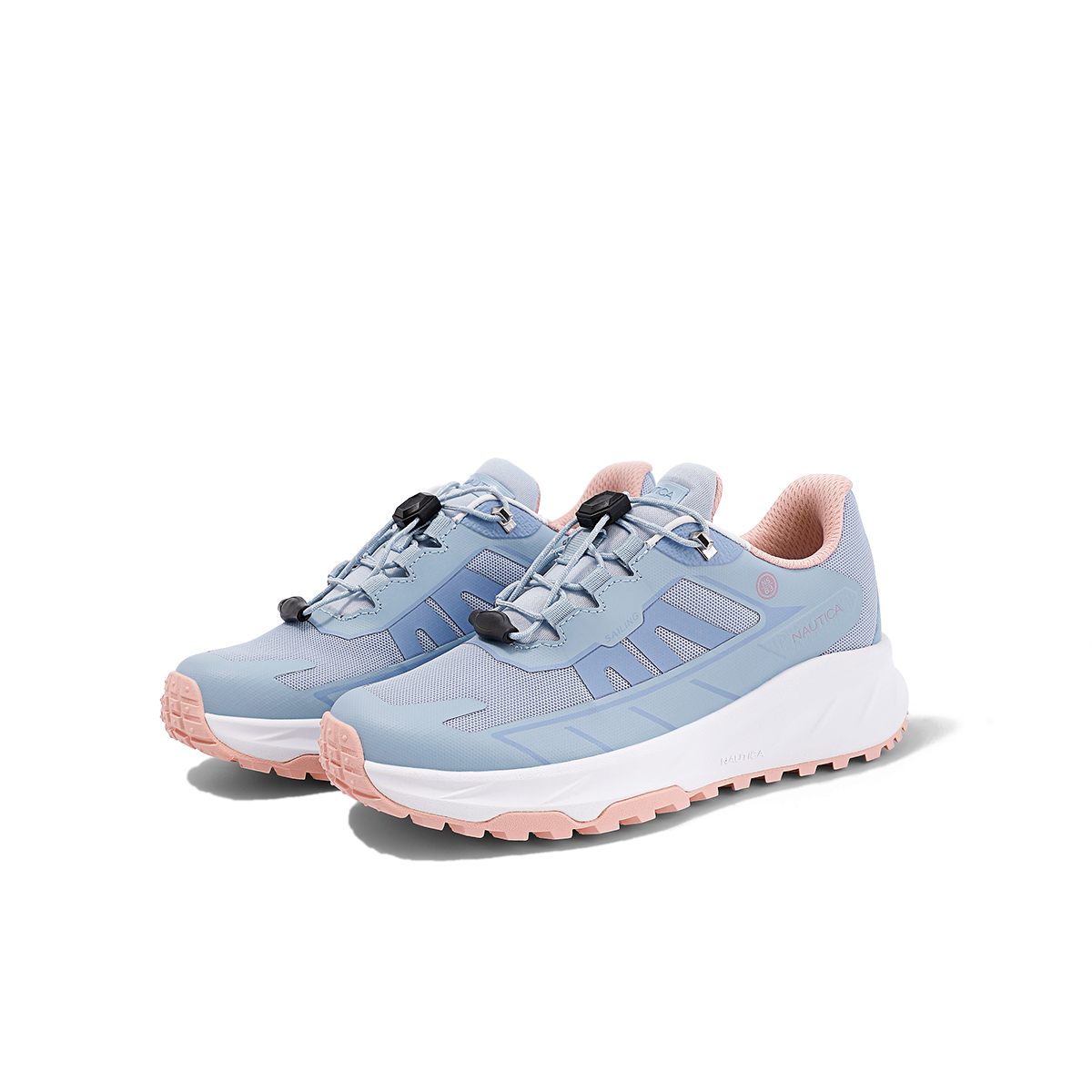 NAUTICA Низкие детские беговые кроссовки бело-голубые для подростков White Blue Teenagers — фото 3