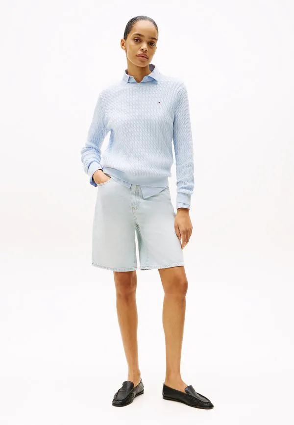 Свитер с круглым вырезом и косами Tommy Hilfiger, Breezy Blue — фото 2