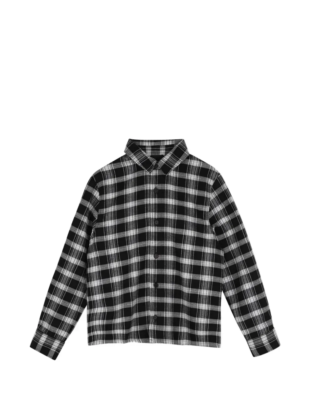Рубашка в клетку с длинными рукавами Givenchy Kids, черный