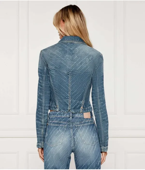 C_Dnm ZP TRCK джинсовая куртка cropped fit Boss Orange, синий — фото 3