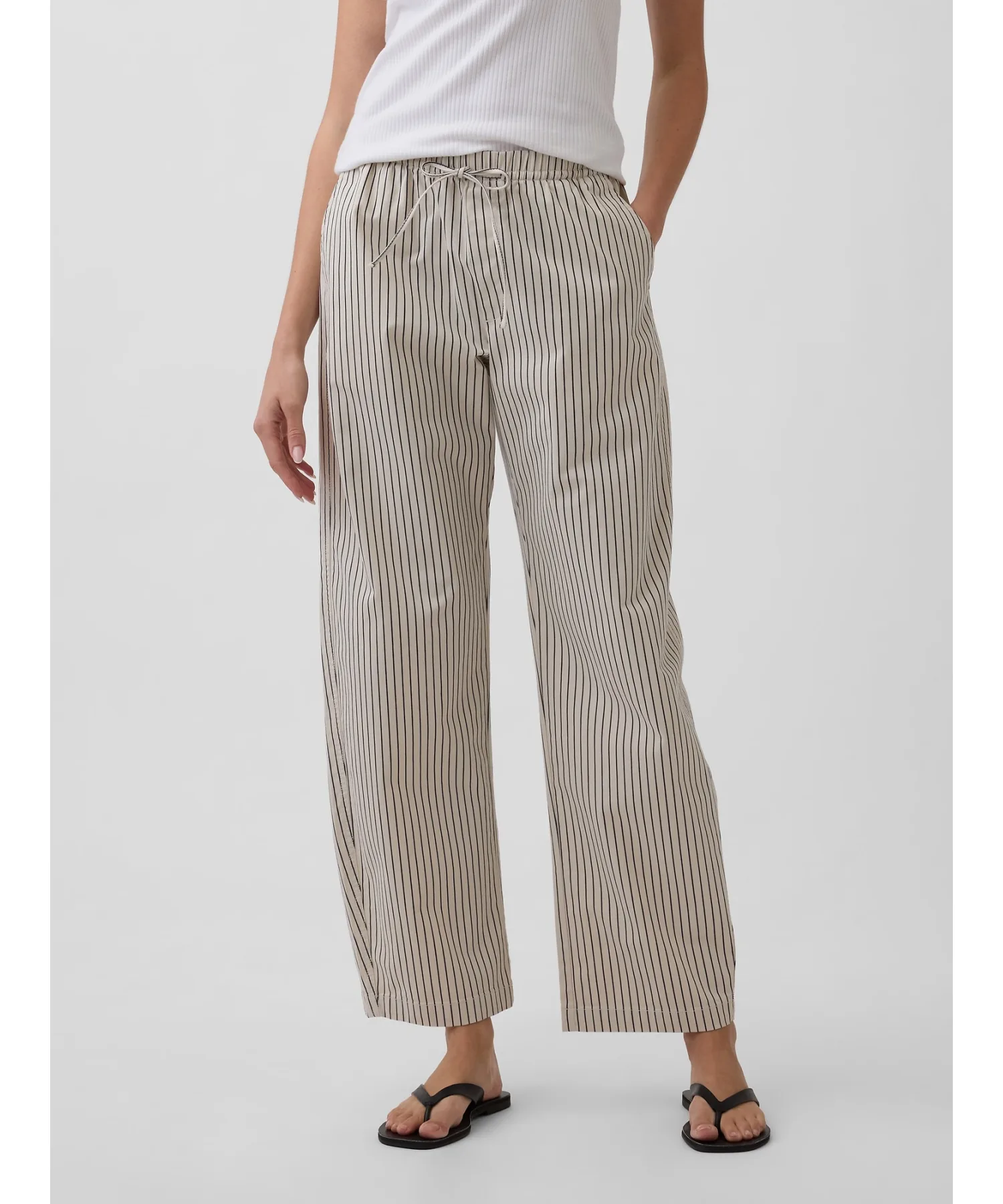 Женские брюки бочкообразные High Rise Easy Waist Barrel Khaki GAP бежевые