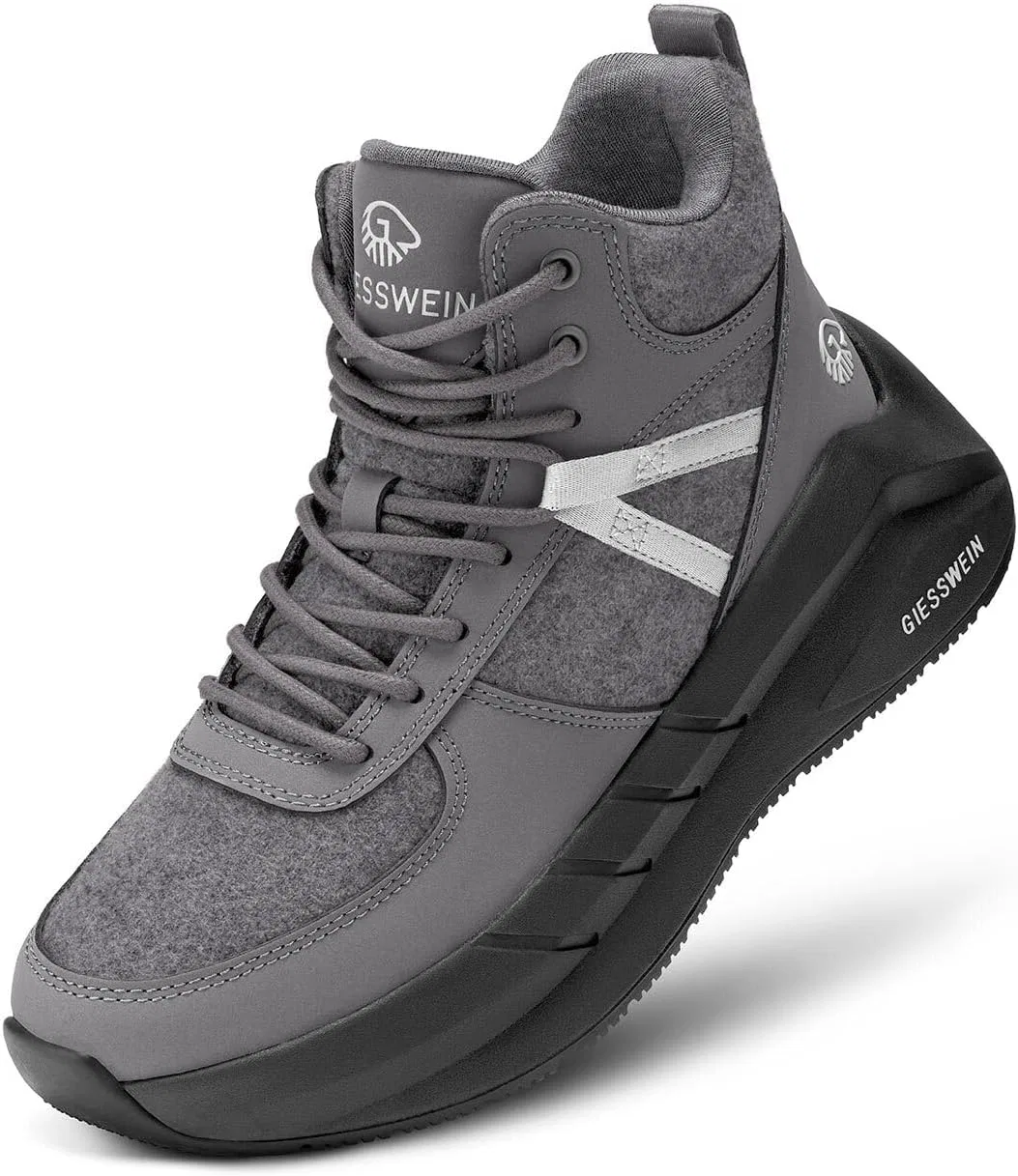 Мужские высокие кроссовки Giesswein Chunky High Sneaker - повседневные кроссовки из мериносовой шерсти и кожи с подошвой из ЭВА, Slate