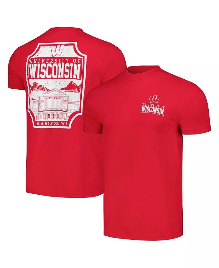

Мужская футболка Comfort Colors с логотипом Wisconsin Badgers Campus Badge красного цвета Image One