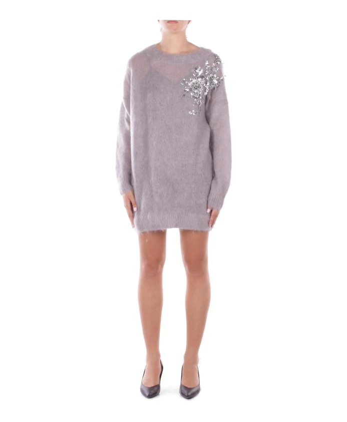 

Серое платье с вышивкой Blugirl, серый