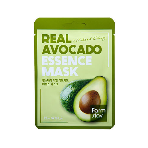

Антивозрастная тканевая маска с экстрактом авокадо 23мл Farmstay Real Avocado Essence Mask