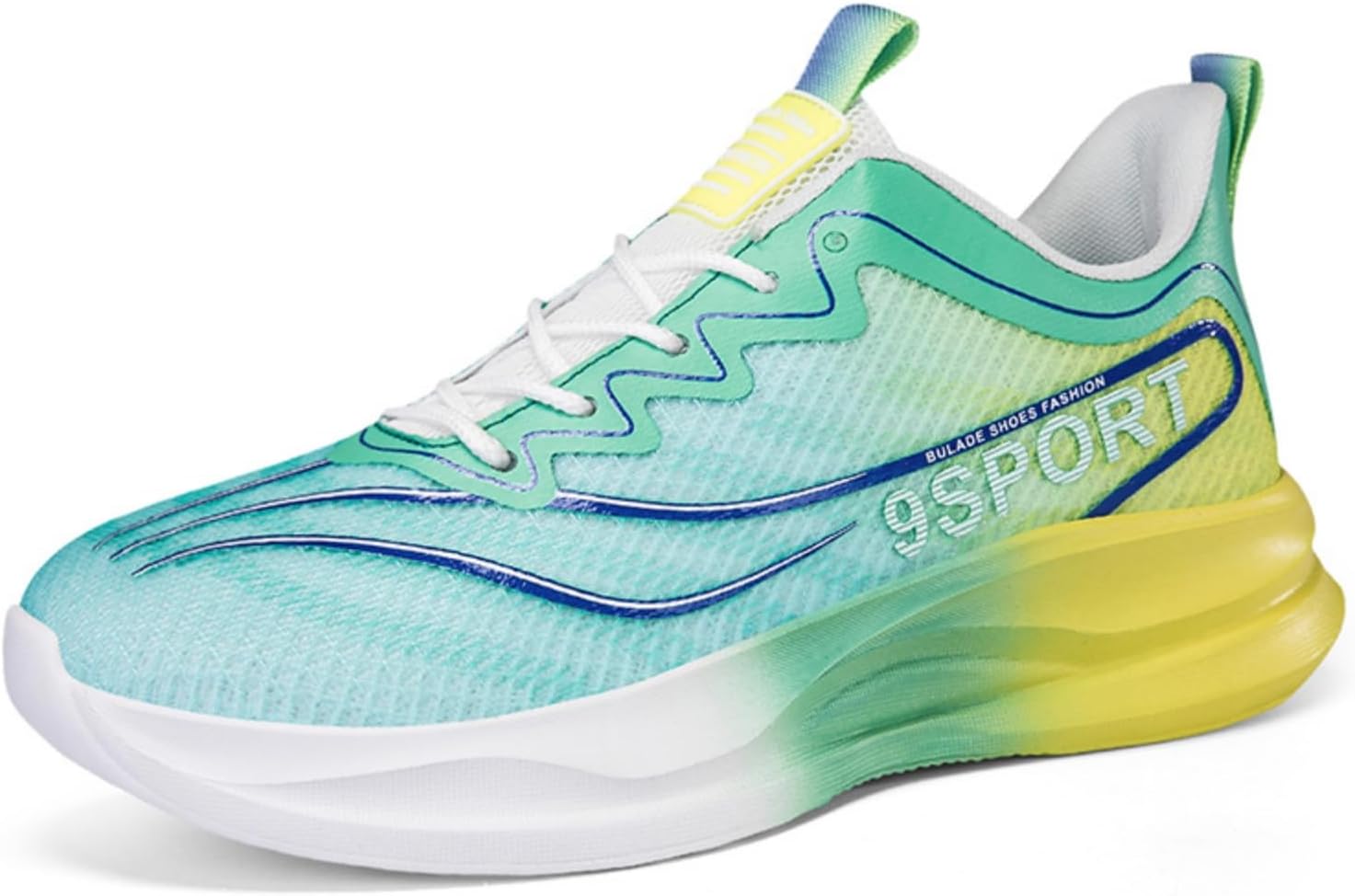 

Мужские высококачественные прогулочные кроссовки с высокой эластичностью, легкие для бега, для тренировок, дышащие сетчатые модные повседневные кроссовки Khwfjas, зеленый