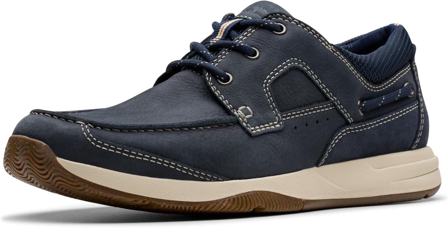 

Мужские лоферы Clarks Sailview с шнуровкой, Navy Nubuck