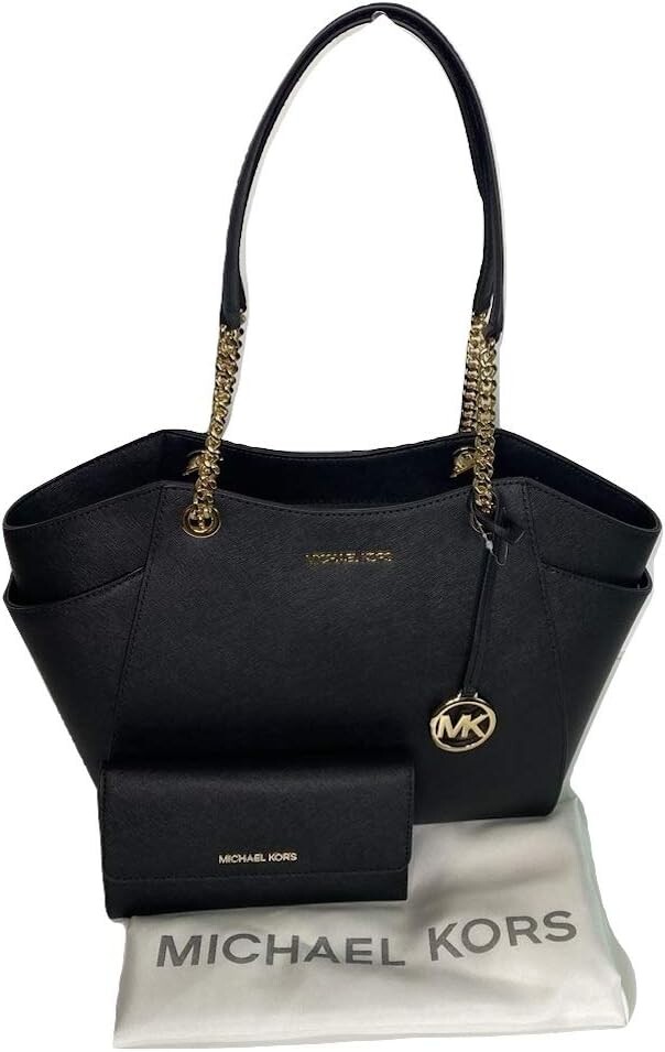 

Большая сумка-тоут на цепочке MICHAEL Michael Kors Jet Set Travel в комплекте с трехстворчатым кошельком Michael Kors Jet Set Travel